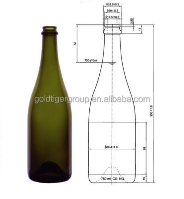 China 750ML Beverage Champagne Glass Bottle for sale