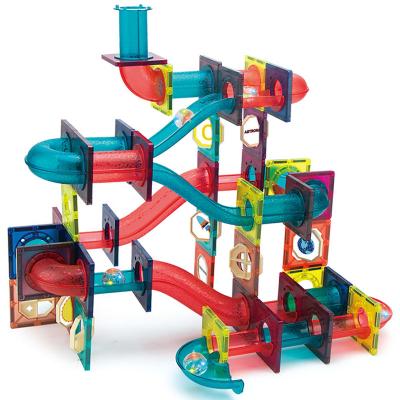 China Fuuny 2021 Marble Run Magnetic Tiles Building Magnetic Blocks Preschool Educational Toys for sale