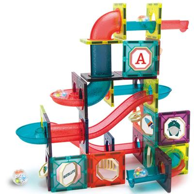 China Fuuny CPSC, CE, EN71, ASTM BPA Free Magnetic Marble Run DIY Tiles Magnetic Blocks Plow Educational Toys for sale