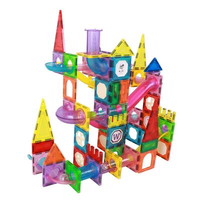 China Fuuny New FUNTECH Technology Magnetic Pipe Blocks STEM Marble Run Building Set Magnet Marble Run for sale