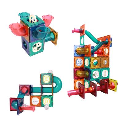 China Fuuny Creative Gift DIY Marble Run Set Magnetic Raceway Educational Marble Race Kids ABS Tiles Toys for sale