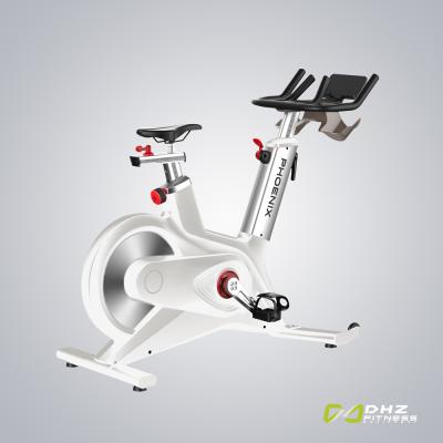 China Home Use 18Kg Electromagnetic Spinning Wheel Cycle Exercise Bike White Electromagnetic Commercial Fitness Equipment for sale