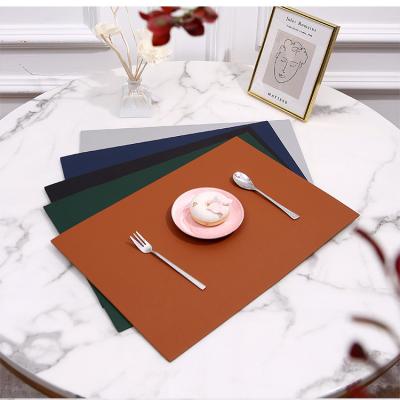 China Durable Faux Leather Place Mats For Dining Table Heat Resistant Easy To Clean Wipeable To Waterproof Oilproof Non Slip Washable Place Mats for sale