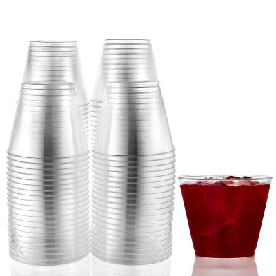 China Portable hard plastic rockers 9 oz. Party Cups / Crystal Clear Old Fashioned Glass Drinking Plastic Wine Glasses for sale