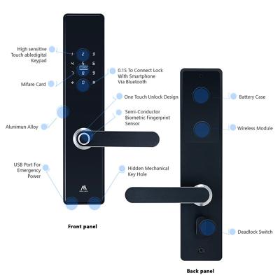 China APP /Fingerprint/Code/Card (Optional) Moli Lock Wifi Access Series Smart Home Entry Lock With APP for sale