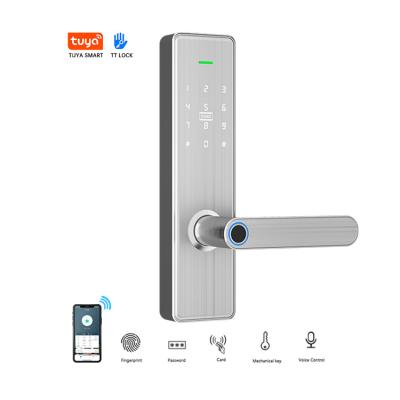 China 2021 New Design Tuya Smart Lock APP/Fingerprint/Code/Card/Mechanical Security Key Customizable Electric Security Lock Fingerprint with Keys for sale