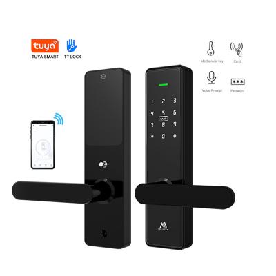 China APP/Fingerprint/Code/Card new digital door lock cost effective smart small size smart deadbolt keyless door lock for home for sale