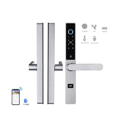 China Small Double Sliding Door Frame Narrow Mortise Lock Sliding Door Side Lock Opened Phones Smart Glass Smart Door Lock for sale