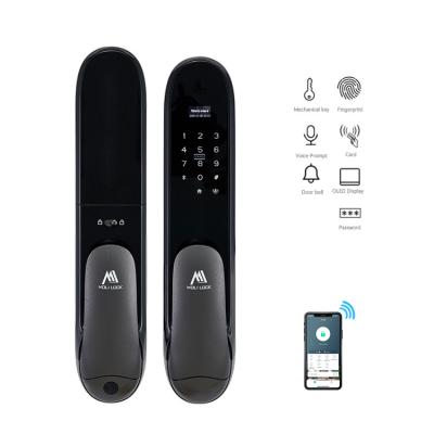 China Automatic Password Card Anti-peep APP Fingerprint Scanner Mortise Hidden /Fingerprint/Code/Card (Optional) Wireless Smart Door Lock for sale