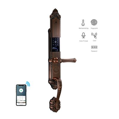 China High-class APP /Fingerprint/Code/Card (optional) wifi fechaduras cerradura de la puerta house European standard biometric fingerprint door lock for sale