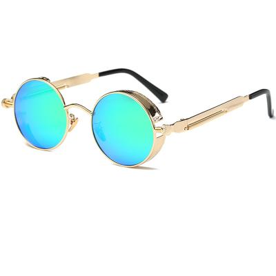 China 2021 Newest Fashion Sunglasses Metal Round Sunglasses Men Women Vintage Steampunk Sunglasses Retro for sale