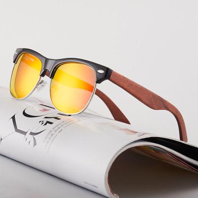 China Fashion Sunglasses China Eco-Friendly Wooden Sunglasses Cat.3 UV400 Polarized Wooden Sunglasses 2021 Custom Logo for sale