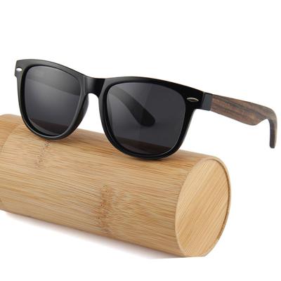 China Fashion Sunglasses Tops Hot Sale Stylish Wooden Glass Plastic Frame Double Spring Hinged Ebony Wood Temples Polarized Sunglasses Men for sale