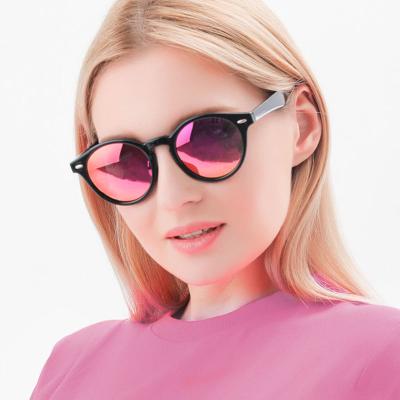 China Hot Women's Sun Glasses Fashion Sunglasses Amazon Sale Trendy Round Lenses Glasses Retro 2021 Polarized Sunglasses for sale