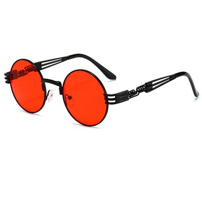 China Fashion Sunglasses Fashion Metal Frame European Round Steampunk Sunglasses Retro Round Sun Glasses 2021 Men Women for sale