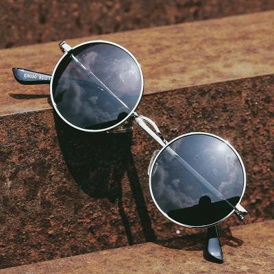 China Vintage Round Round Polarization Sunglasses For Men Women Metal Frame Prince Retro Reflect Anti UV Sun Glass Manufacturer Wholesale for sale