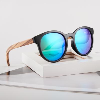 China Eco-friendly fashion sunglasses fashion AROUND uv400 designer custom POLARIZED wood PC frame temples sunglasses 2020 sun glass for sale