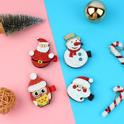 China New Arrival Cute Christmas Decoration Cartoon Candy Kid Hairpin Navidad Hair Accessory Customized Child Decoration for sale