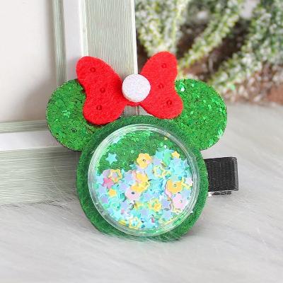 China New Freed Christmas Party Navidad Children Costume Glitter Cute Snow Antlers Cartoon Glitter Hairpin DIY Hair Ornaments for sale