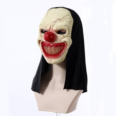 China Halloween Styles 3D Decoration Wholesale Soft Latex Soft Latex Cosplay Holiday Halloween Red-nose Scary Clown Mask for sale