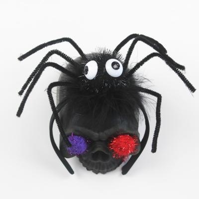 China Halloween Cosplay Hot Selling Spider Prop Headband Cosplay Plush Headband Funny Decoration Hairband for sale