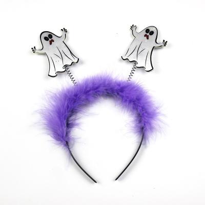 China Cosplay Customized Size Halloween Party Cosplay Horror Headband Plush Specter Ghost Headband Purple Ghost Headband for sale