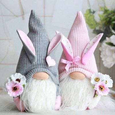 China Soft Easter Bunny Gnome Cute Doll Ornaments Home Decoration Wholesale Supplies Desktop Ornaments for sale