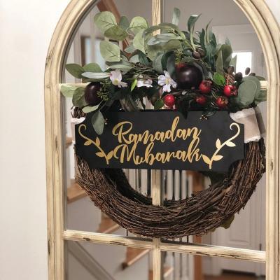 China Eid Muslim Door Eucalyptus Family Decoration Simulation Wall Hanging Window Layout Hanging Props Artificial Wreath Celebration Decorative for sale