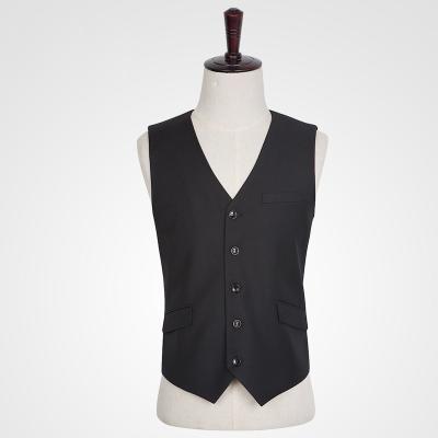 China Single Breasted Men's Anti-Pilling Suit Black Men's Formal Vest for sale