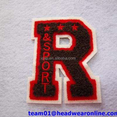 China Custom Emboridery Chenille Patch Towel Embroidery Badge / Patch With Personalized Design for sale