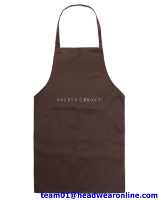 China 2017 China Factory Sedex Audit Promotion Brown Cotton Embroidered Kitchen Apron for sale