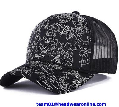 China COMMON Custom Printed Mesh Half Trucker Hat Customized Personalized Snapback Hats for sale