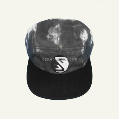 China JOINT Custom 5 Panel Hat Panel Hat Black White Tie Dye COMMON Cool Flat Cap for sale