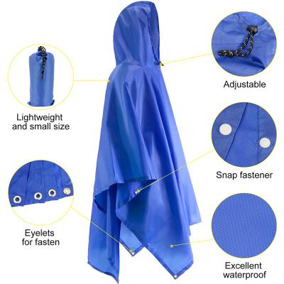 China Portable Multi-functional Bachelor Rainwear Raincoat Outdoor Climbing Recycling Rise Three-in-One Poncho Canopy Mat for sale