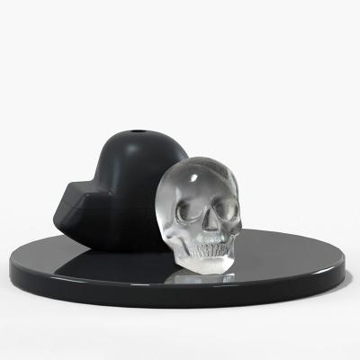 China Viable Big Hole Death Cake Silicone Ice Tray Death Cake Mold Mousse Mold Single Main Halloween Cake Baking for sale