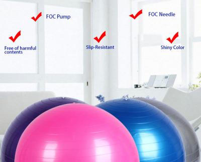 China Eco-Friendly Customized Body Fitness Color PVC Exercise Stability Inflatable Yoga Balance Ball for sale