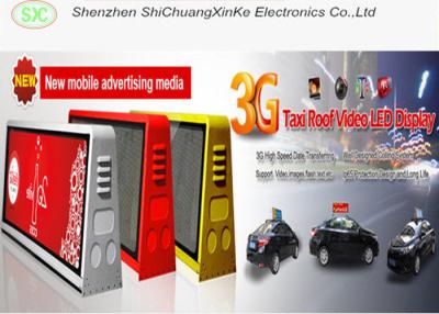 China high definition outdoor p5 SMD full color  3G control  taxi foof video led display for sale