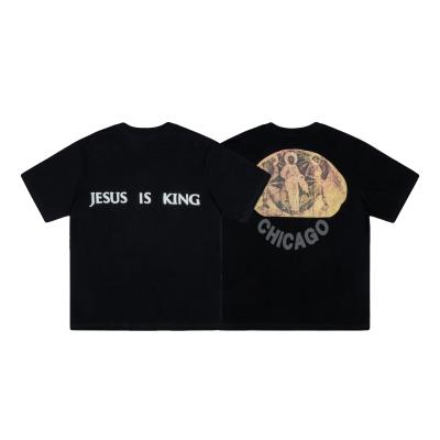 China High Quality Anti-Wrinkle Men's Fashion Casual Cotton Polyester Religious Theme Loose Oversized Letter Print Jesus Is King 3D Printed T-Shirt for sale