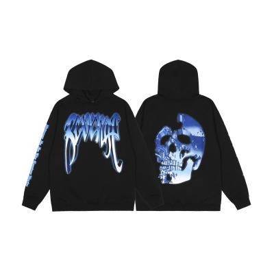 China anti-wrinkle high quality classic skull bones street brand style hoodie revenge skeletal main letter printed hoodies for unisex for sale