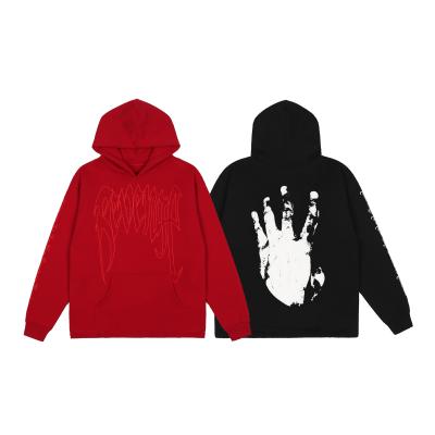 China Wholesale High Quality Unisex Casual Sports Long Sleeve Anti-wrinkle Factory Revenge Pullover Handprint Pattern Comfortable Hoodies for sale