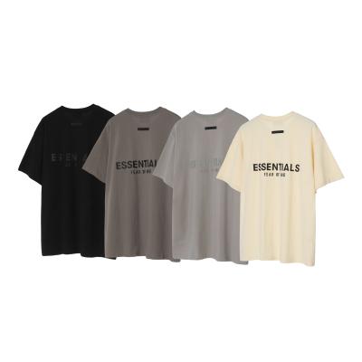 China Anti-wrinkle FEAR of GOD Essentials Main Line Chest Patch Shorts Sleeved T-shirt Couples High Street Style Female SHIRT for sale