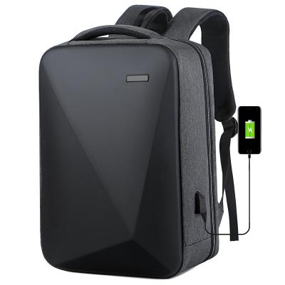 China With USB New OEM LOGO Factory Men's Hard Shell Business Backpack Waterproof Laptop Bag Anti-theft Backpack With Left USB TSA Charging Lock for sale