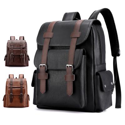 China Fashionable Custom Power Saver Men Leather Rucksack Bags Fashion College School Backpack Luxury Waterproof Rucksack for sale