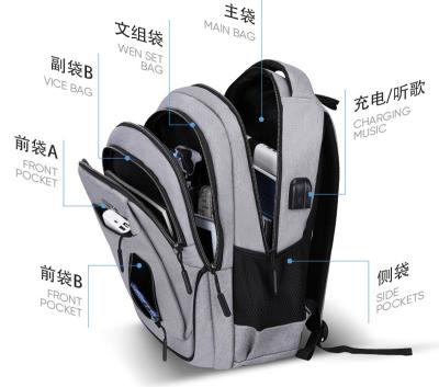 China Waterproof Travel Laptop Backpack Business Slim Durable Laptops Backpack with USB Charging for sale