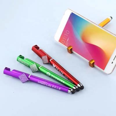 China Office School Ballpoint Pens 5 in 1 Multifunctional Flag Pen With Stylus, QR Code, Phone Banner Holder for sale