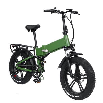 China Aluminum Alloy Custom 20 Inch Fat Tire Double Seat Folding Electric Light Electric Bicycle48V15ah750W Adult Electric Bicycle for sale