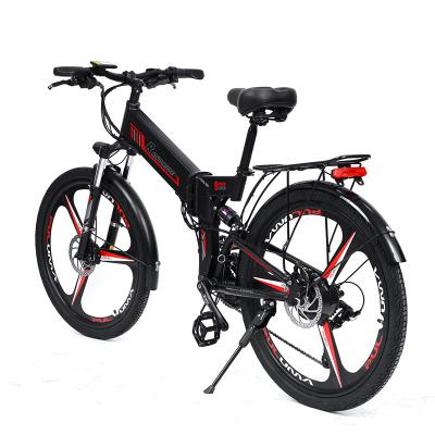 China 2022 new mountain 48v aluminum alloy off-road electric bicycle 26 inch light full suspension foldable electric bicycle for sale