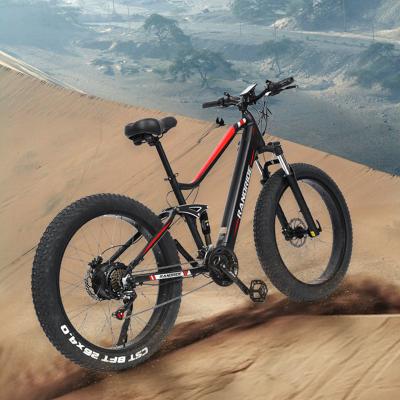 China New 48v13.4Ahebike 750W Electric Bike 2022 Aluminum Alloy Motor Suspension Full 26 Inch Tire Fat Mountain Electric Bike for sale