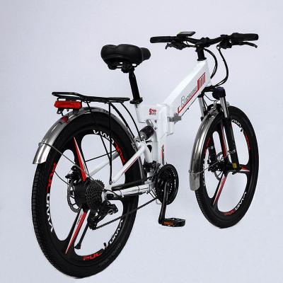 China Aluminum alloy 26 inch folding bicycle 27 speed electric leisure electric bicycle 500 watt disc brake full shock 48v electric bicycle for sale