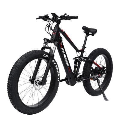 China Aluminum alloy 48V750W lithium battery ebike 13.4ah 9 speed electric mountain bike cheap electric bicycle full suspension for sale